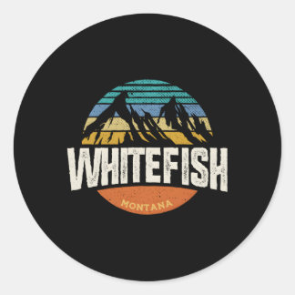 Adesivo Redondo Whitefish Montana Outdoor