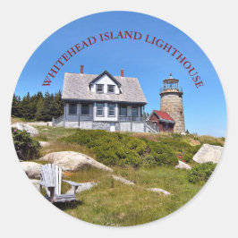 Adesivo Redondo Whitehead Island Lighthouse Maine Sticker