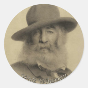 Adesivo Redondo Whitman o bom poeta cinzento