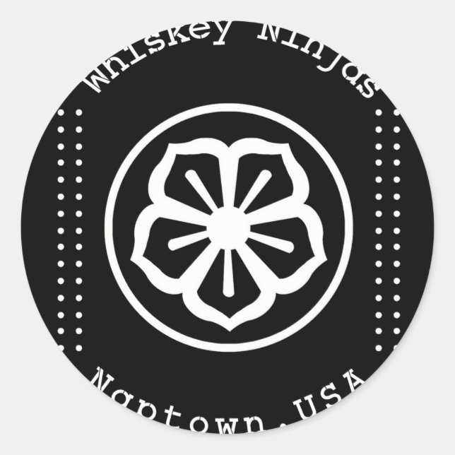 Adesivo Redondo Whkey Ninjas Karate Kid Sticker (Frente)
