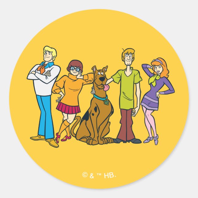 Adesivo Redondo Whole Gang 14 Mystery Inc (Frente)