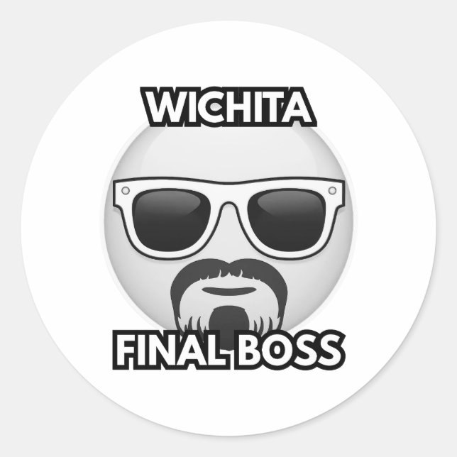 Adesivo Redondo Wichita Final Boss Funny Sticker (Frente)