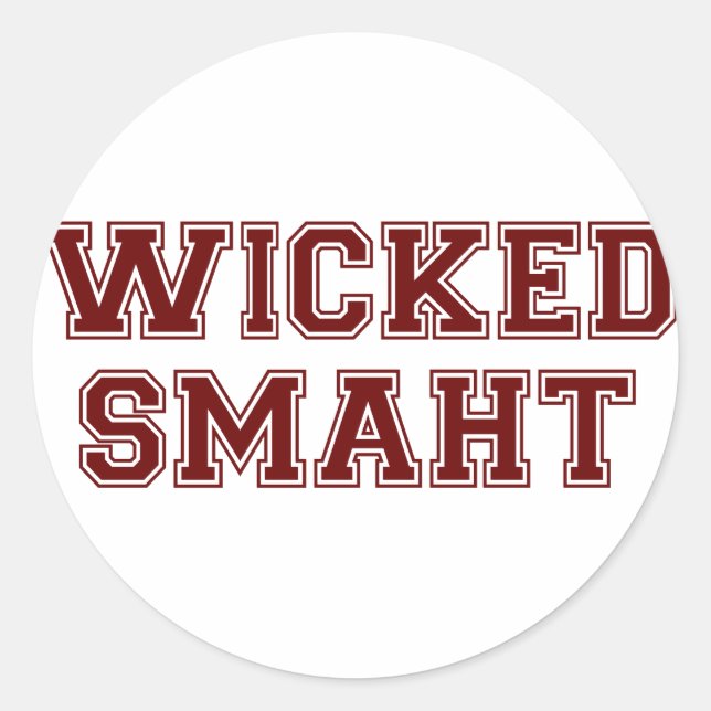 Adesivo Redondo Wicked Smart (Smaht) College Boston (Frente)