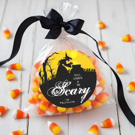 Adesivo Redondo Wicked Witch Silhouette Halloween