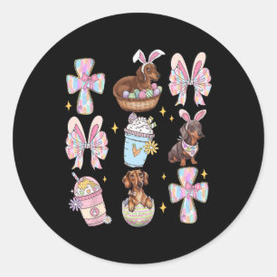 Adesivo Redondo Wiener Dog Dachshund Coquette Arco Christian Doxie