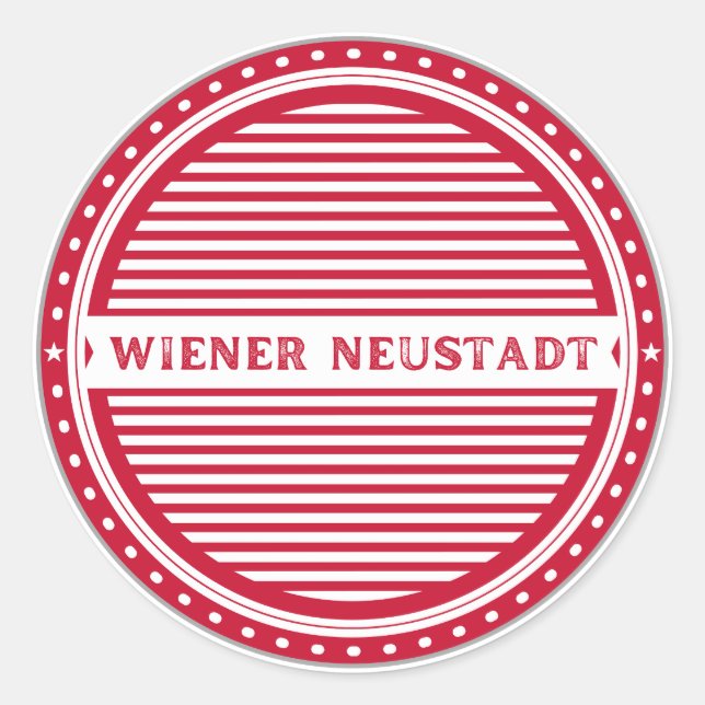 Adesivo Redondo Wiener Neustadt City Pride Emblem Austria Identity (Frente)