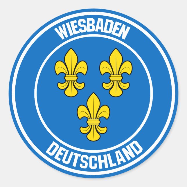 Adesivo Redondo Wiesbaden Round Emblem (Frente)