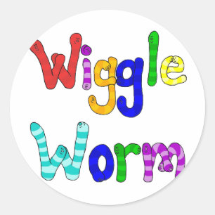 Adesivo Redondo Wiggle Worm