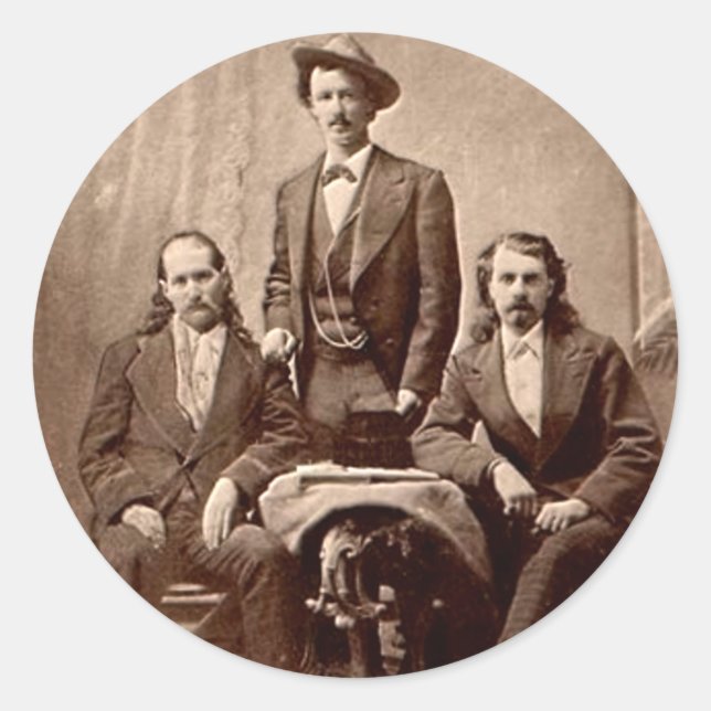 Adesivo Redondo Wild Bill Hickok - Texas Jack - Bill Buffalo (Frente)