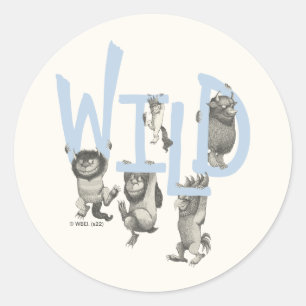 Adesivo Redondo WILD   Coisas Selvagens e Max - Azul