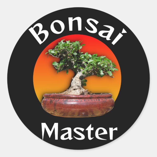 Adesivo Redondo Wild Fig Bonsai Master Sunset (Frente)