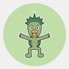 Adesivo Redondo Wild Gawappa - Monstro do Kappa Yokai Japonês