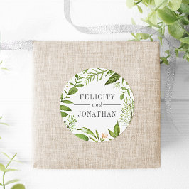 Adesivo Redondo Wild Meadow | Casamento Botânico Verde