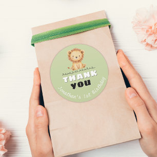 Adesivo Redondo Wild One Birthday Obrigado Sticker