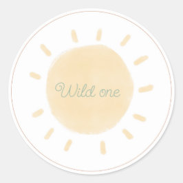 Adesivo Redondo Wild One Boho Safari Animal Sticker