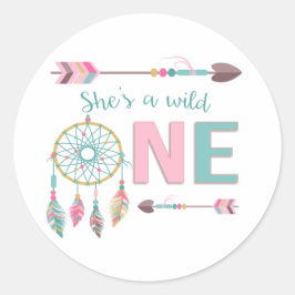 Adesivo Redondo Wild One Boho Sticker