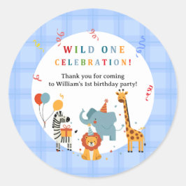 Adesivo Redondo Wild One First Birthday Invitation