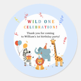 Adesivo Redondo Wild One First Birthday Invitation