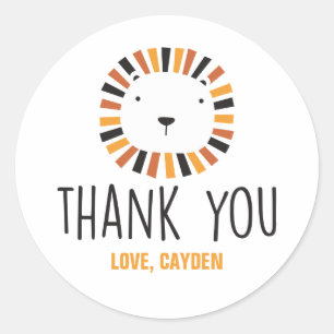 Adesivo Redondo Wild one Lion 1º aniversário em Clássico Round 