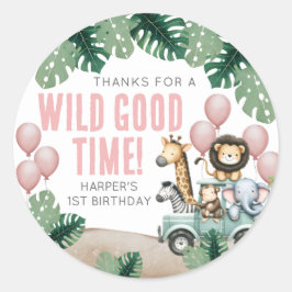 Adesivo Redondo Wild One Safari 1st Birthday