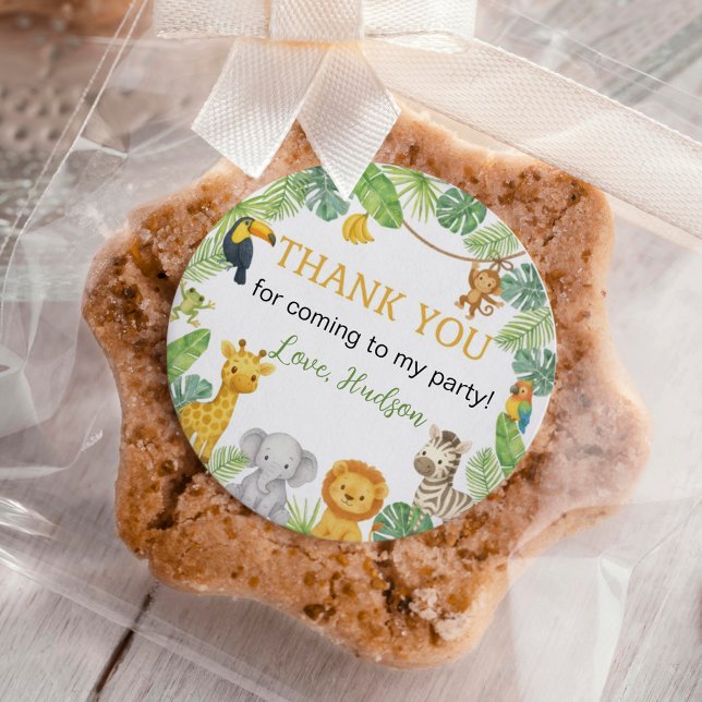 Adesivo Redondo Wild One Safari Birthday Party (Criador carregado)