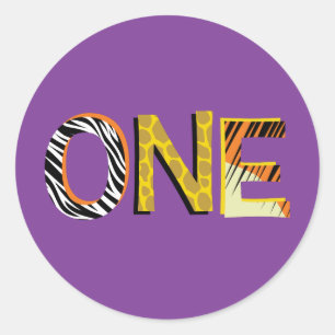 Adesivo Redondo Wild One Safari Party Kid