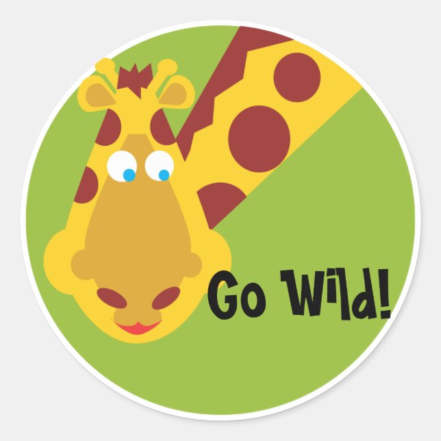 Adesivo Redondo Wild Thing - Sticker - Girafa (Frente)