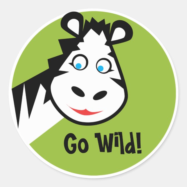 Adesivo Redondo Wild Thing - Sticker - Zebra (Frente)