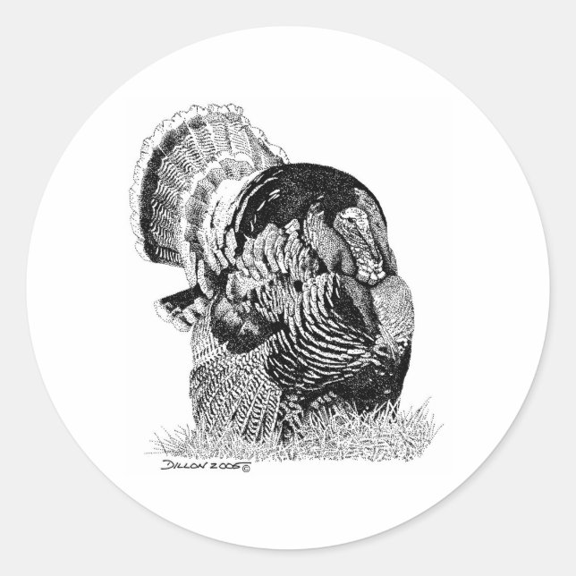 Adesivo Redondo Wild Turkey (Frente)