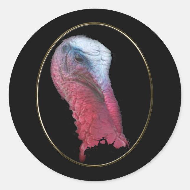 Adesivo Redondo Wild Turkey Head (Frente)