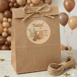 Adesivo Redondo Wild West Rustic Trails Cowboy