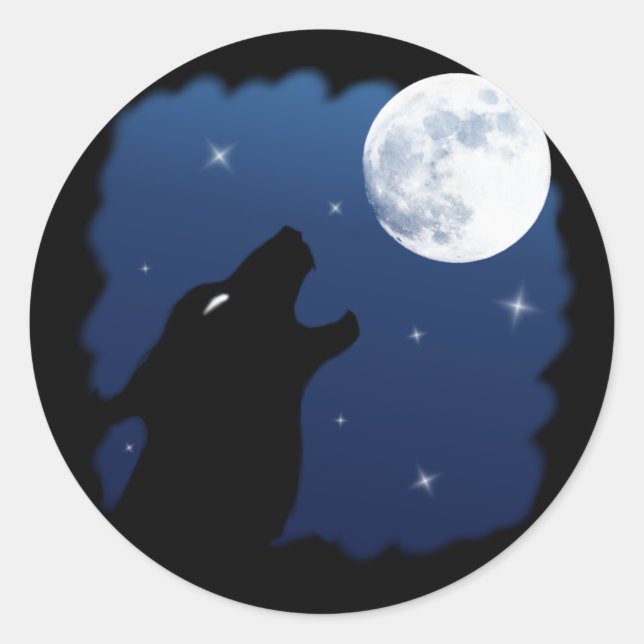 Adesivo Redondo Wild Wolf Sticker (Frente)