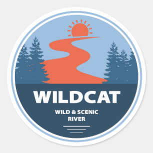 Adesivo Redondo Wildcat Wild E Scenic River New Hampshire