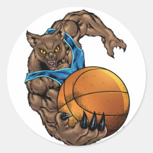 Adesivo Redondo Wildcats Bobcats Basquete, Azul, L. Blue Stripe