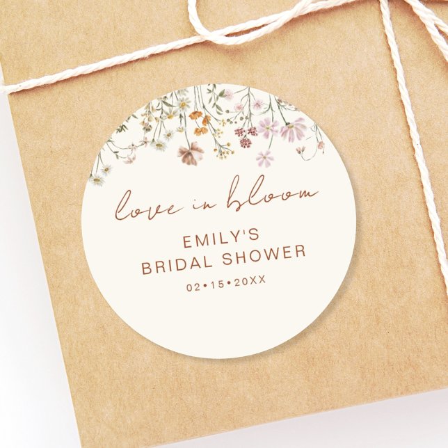 Adesivo Redondo Wildflower Obrigado Chá de panela Amor Com Sangue (Criador carregado)