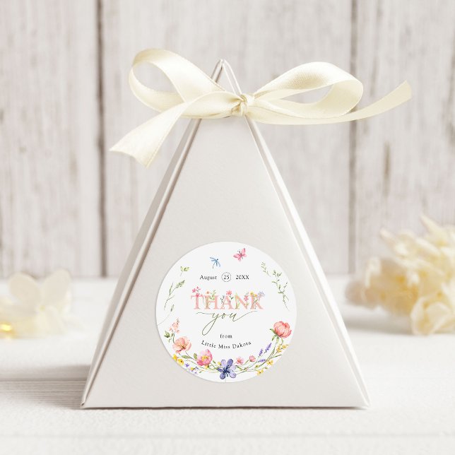 Adesivo Redondo Wildflower Wildflower e primeiro aniversario Marav (Criador carregado)