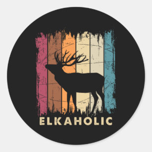 Adesivo Redondo Wildlife Buck Elk Hunter Deer Silhouette E