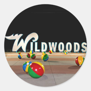 Adesivo Redondo Wildwoods assina dentro Wildwood New-jersey