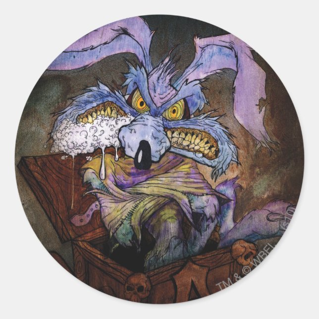 Adesivo Redondo WILE E. COYOTE™ A Loony in the Box (Frente)