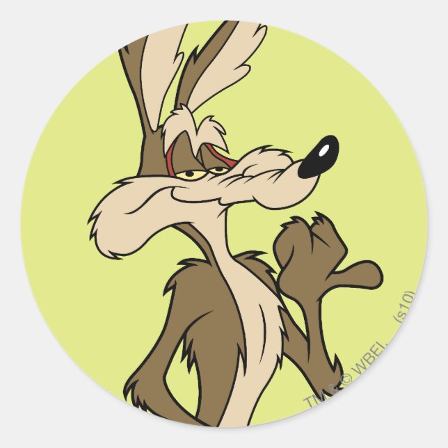 Adesivo Redondo WILE E. COYOTE™ com aparência orgulhosa (Frente)