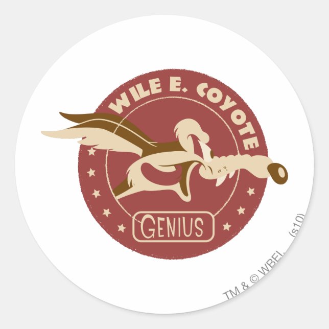 Adesivo Redondo WILE E. COYOTE™ Gênio (Frente)