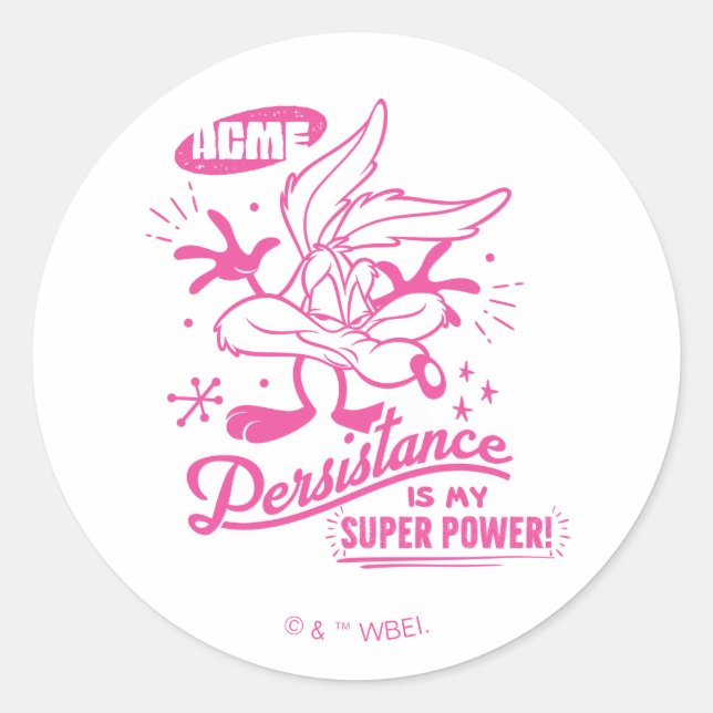 Adesivo Redondo WILE retrô desagradável E. COYOTE™ (Frente)