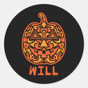 Adesivo Redondo Will Halloween Sugar Skull Design