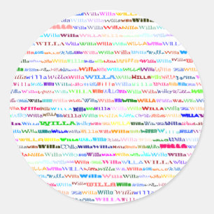Adesivo Redondo Willa Design de texto II Round Sticker
