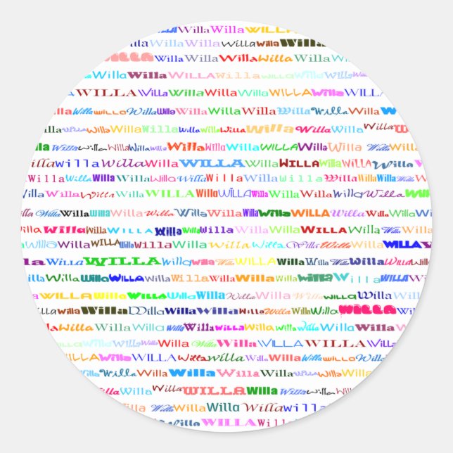 Adesivo Redondo Willa Design de texto II Round Sticker (Frente)