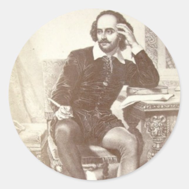 Adesivo Redondo Willaim Shakespeare (Frente)