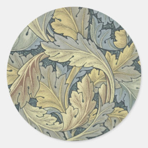 Adesivo Redondo William Morris Acanthus Deixa Arte Floral Nouveau