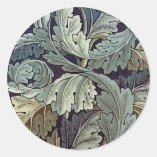 Adesivo Redondo William Morris Acanthus Wallpaper Folhas