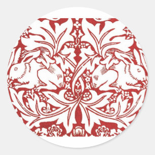 Adesivo Redondo William Morris - coelho de Brer