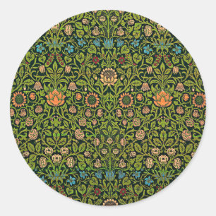 Adesivo Redondo William Morris - Columbine, verde escuro, Case-Mat